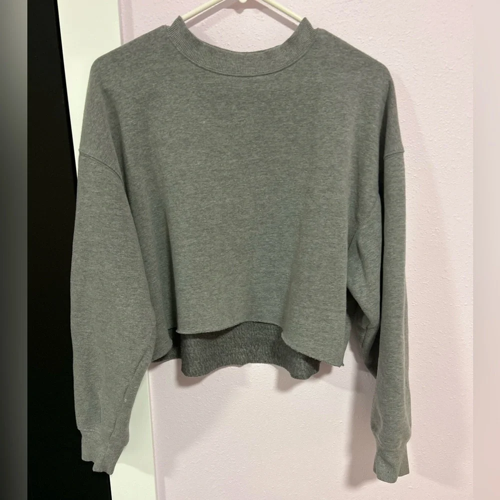 Wild Fable Gray Cropped Sweatshirt - Picture 3 of 4